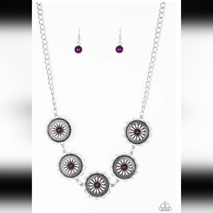 Me-dallions Myself and I Purple Necklace Western Fashion Jewelry Paparazzi